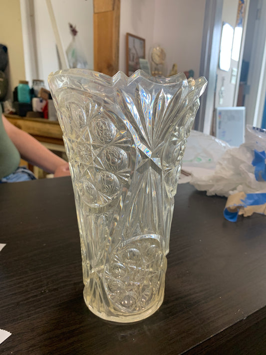 (1312) plastic faux crystal vase