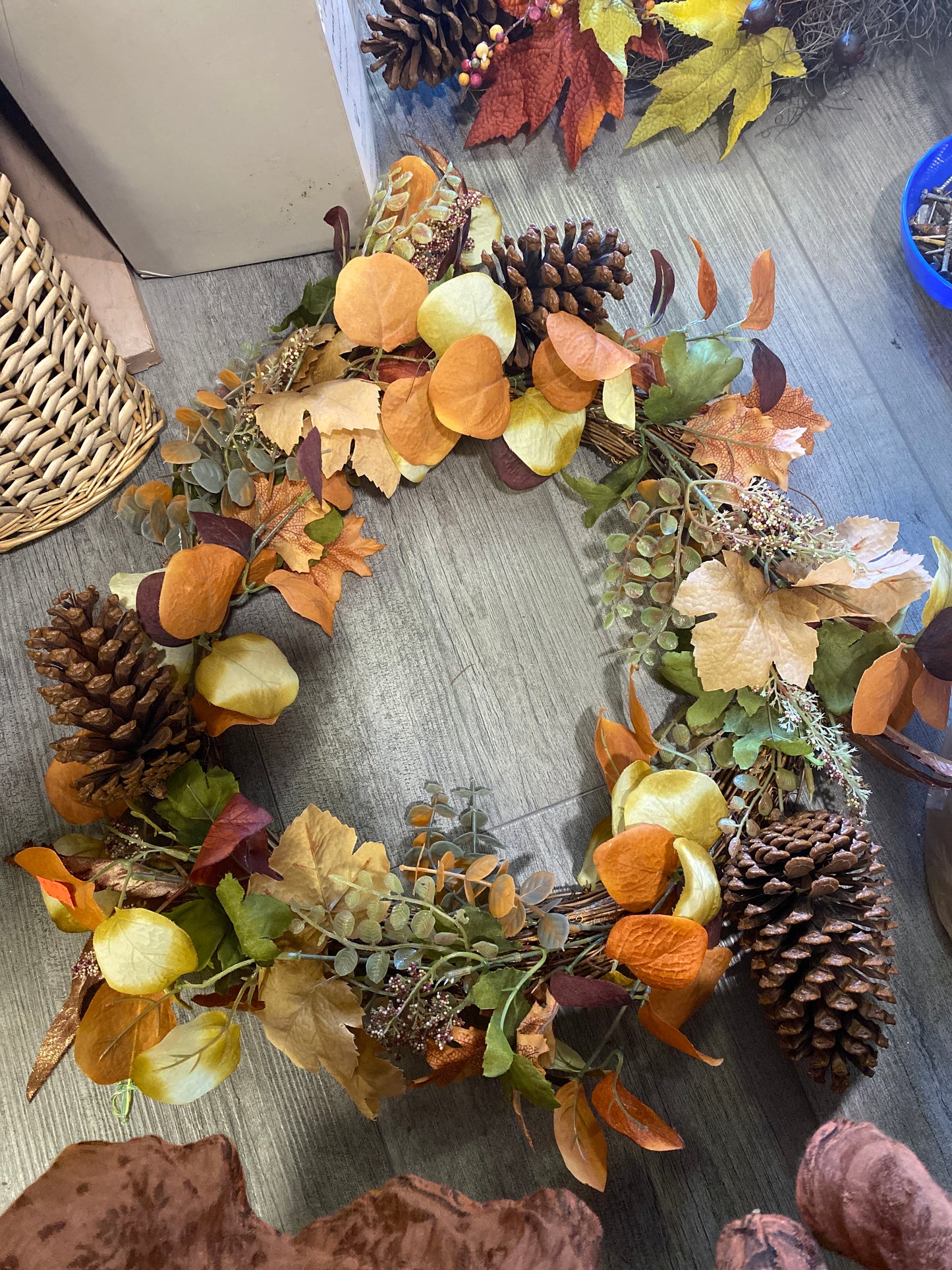 (1643) booth #282 muted color fall wreath