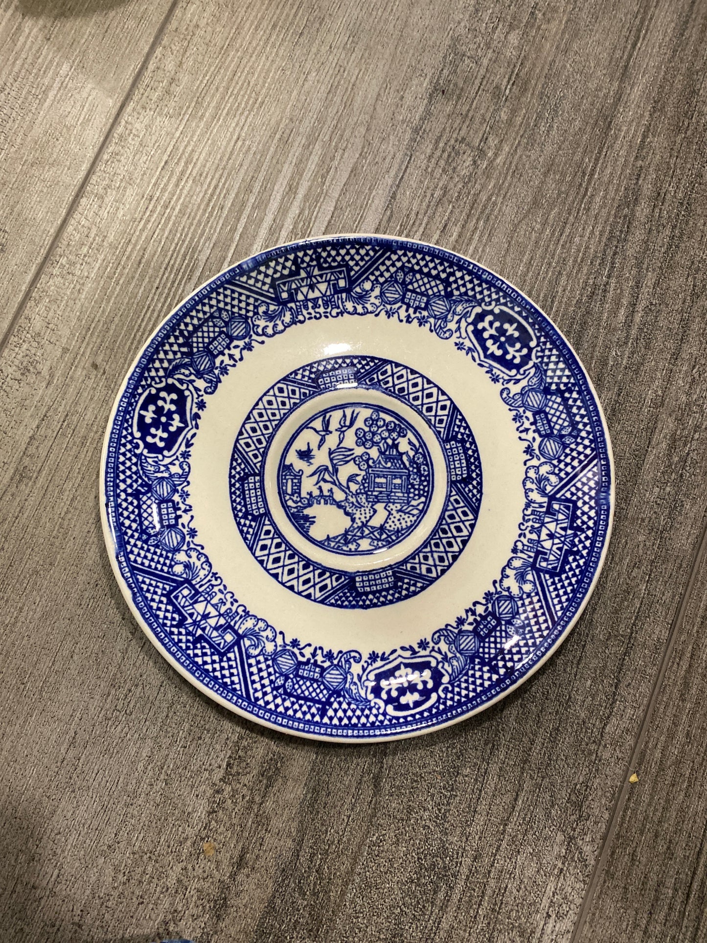 (1991) Vtg blue and white small plate