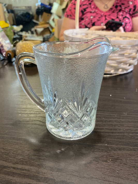 (1399) vintage glass pitcher