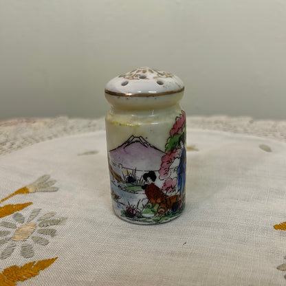 Vintage Hand Painted Salt/Pepper Shaker w/stand -Japan (210)