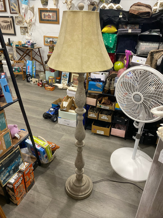 (1950) grey floor lamp with carve textures