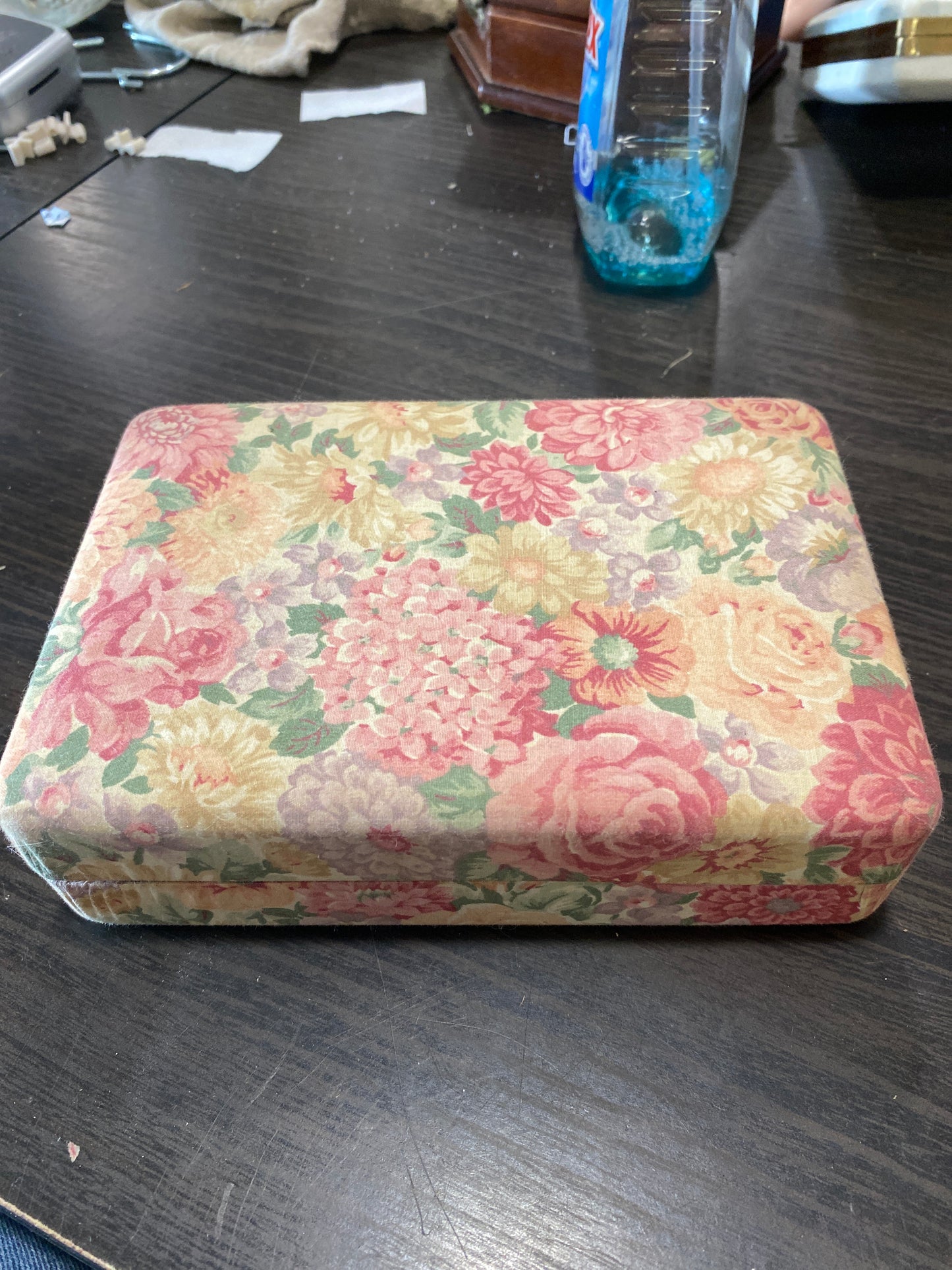 (1336) small floral jewelry box