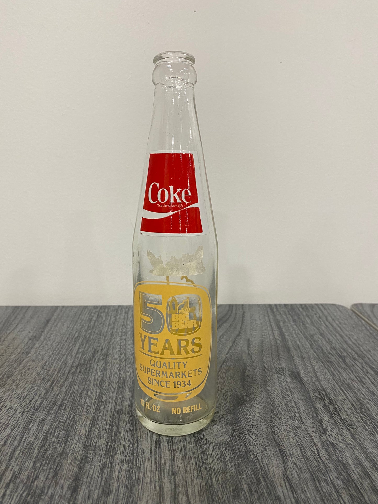 1984 Big Bear 50 Year Limited Edition Coco-Cola bottle (256)