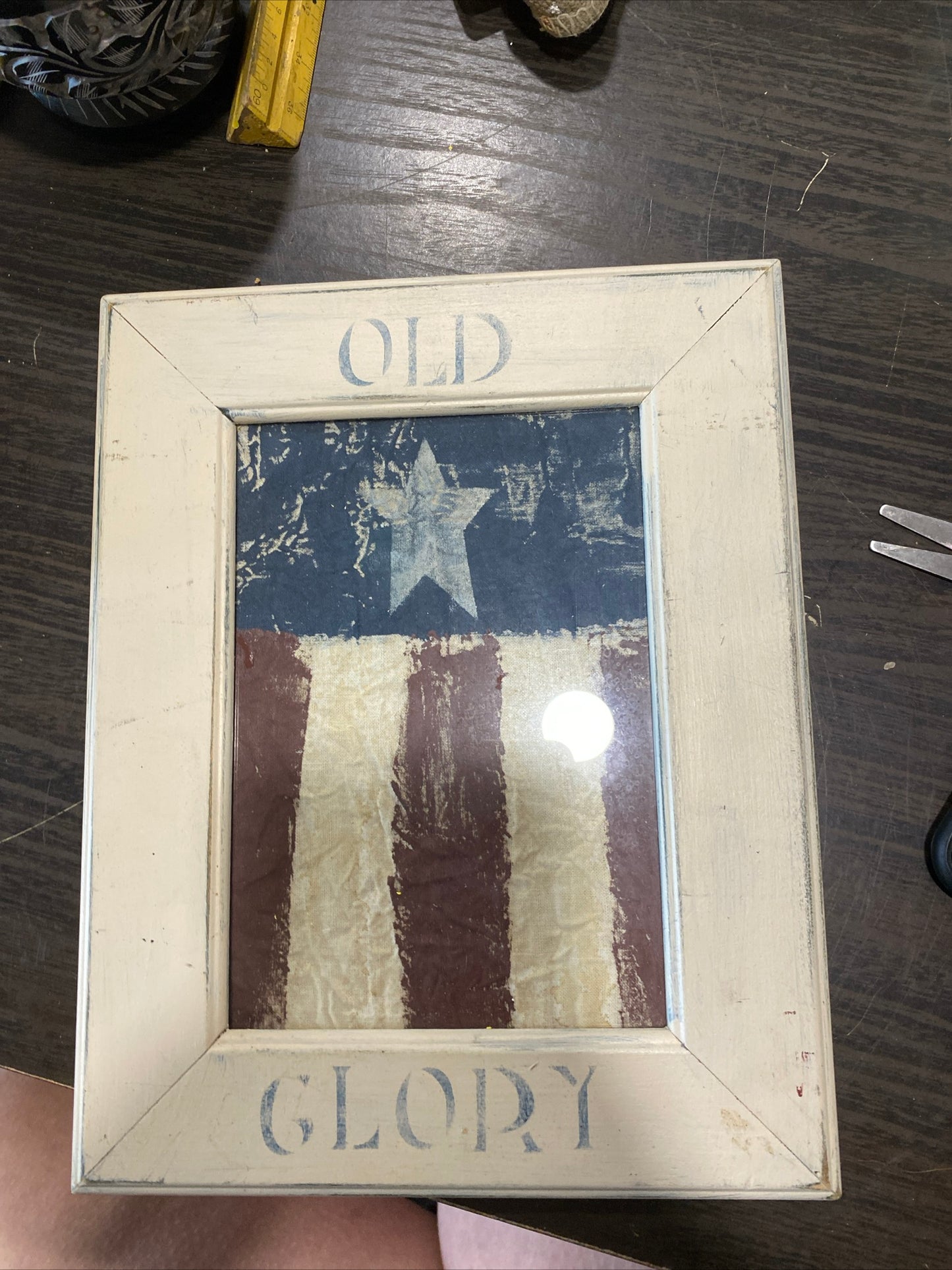 (1546) old glory framed flag