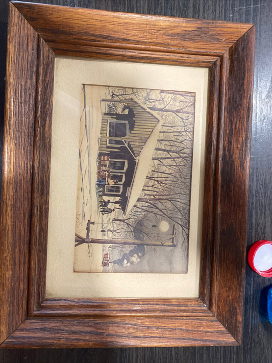 (1680) winter framed picture