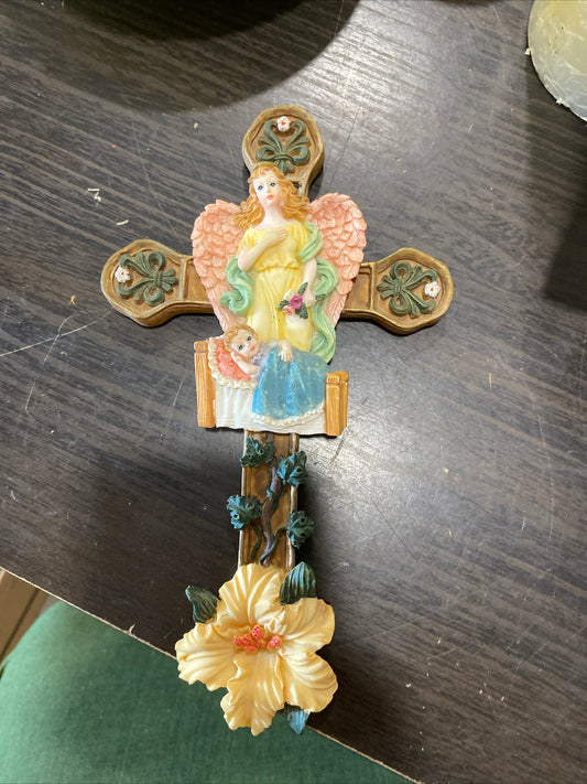 (1840) vintage Mother Mary hanging cross