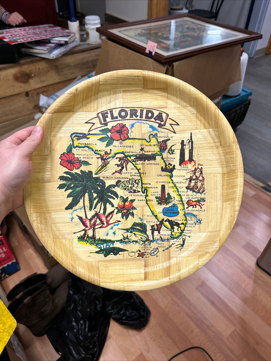 Vintage Florida woven plate -(087)