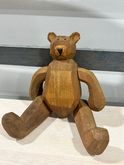 Vintage wooden teddy-(120)