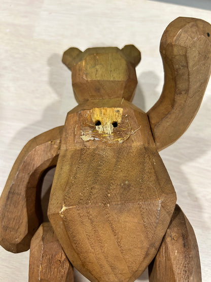 Vintage wooden teddy-(120)