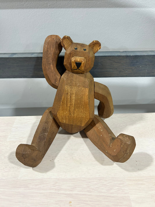 Vintage wooden teddy-(120)