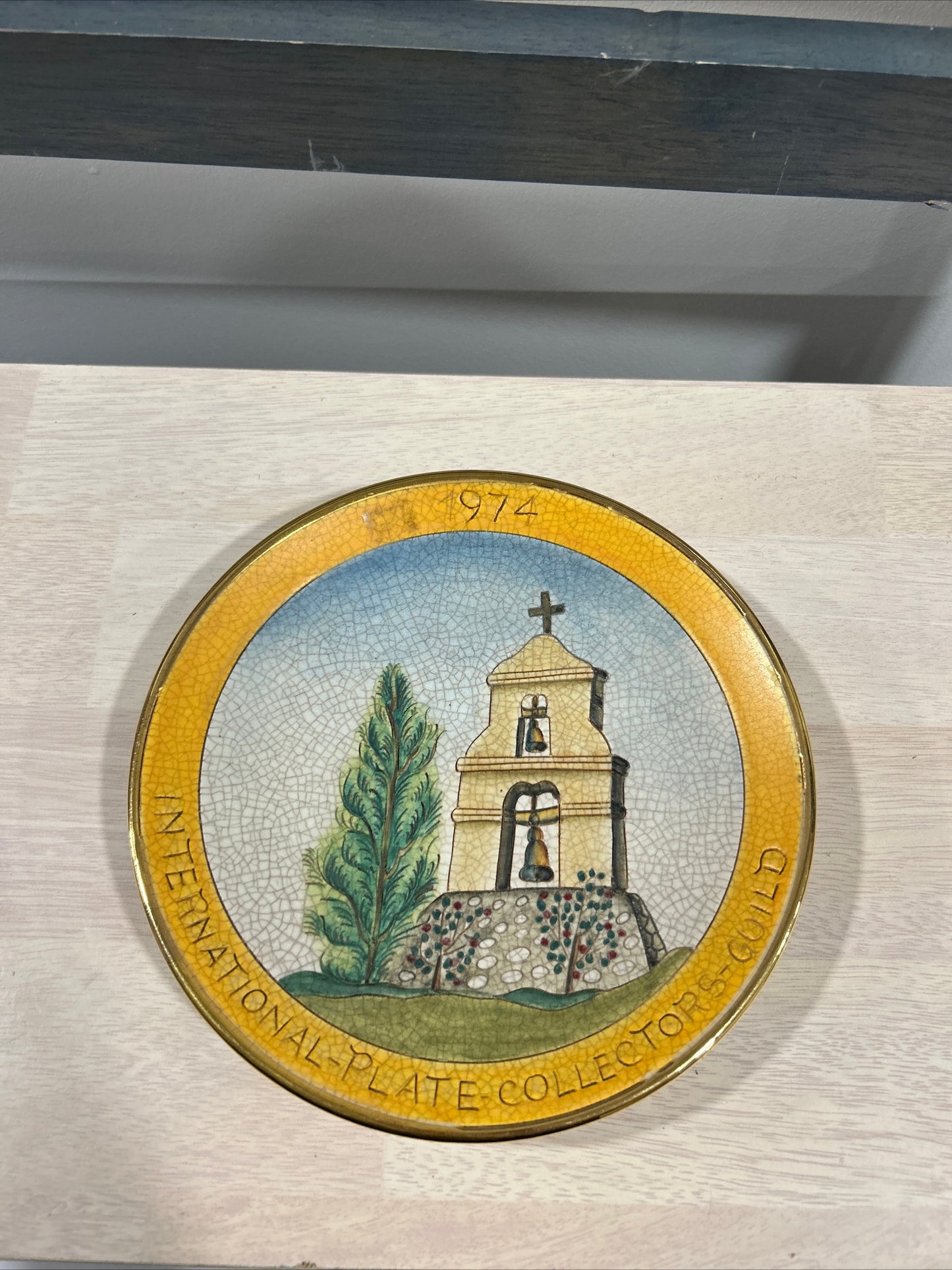 Vintage bell tower plate-(201)