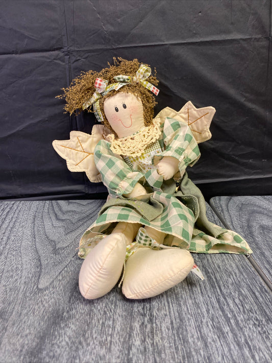 (2000) folk art angel sitting doll