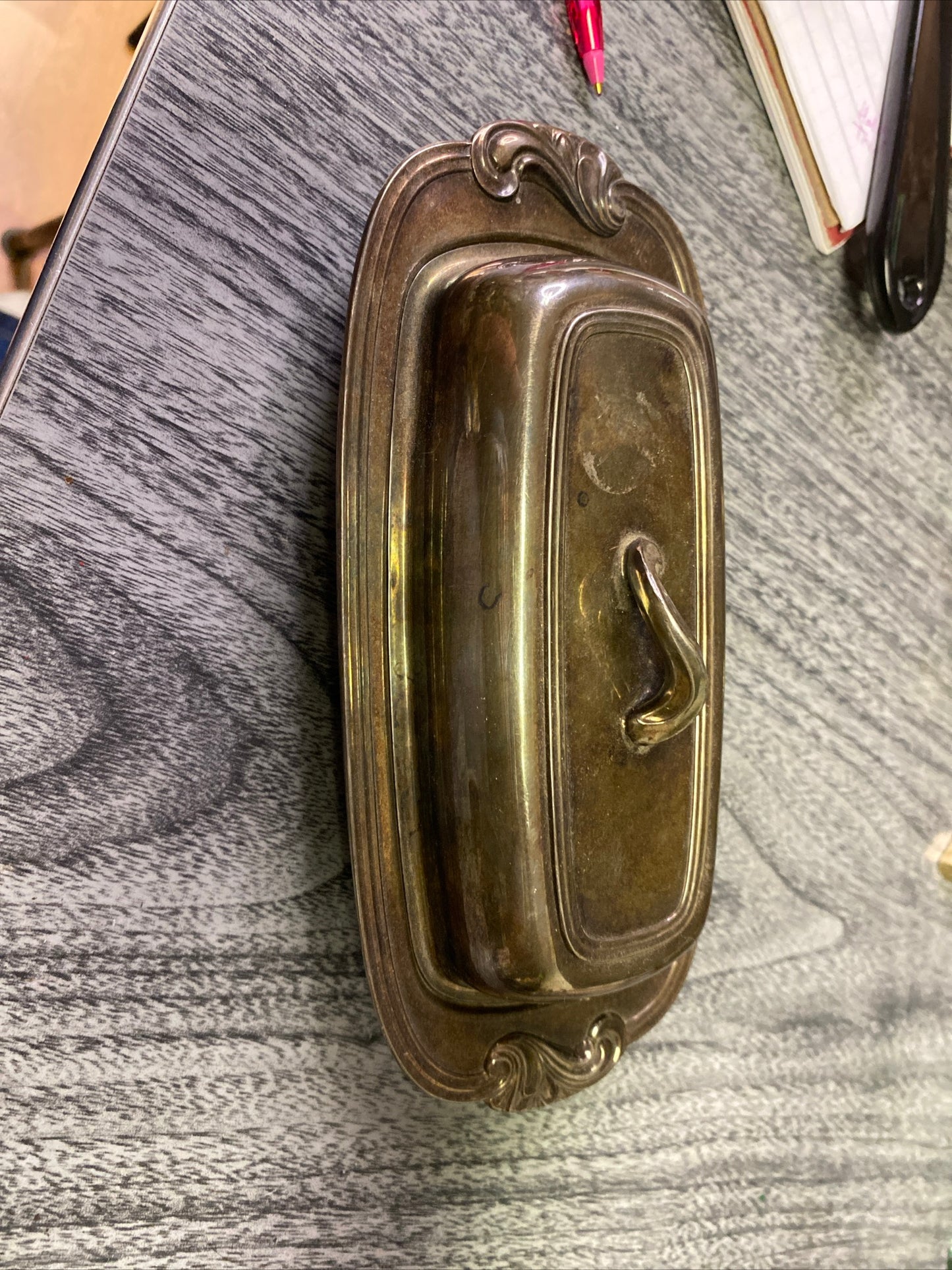 (2011) vintage metal butter dish