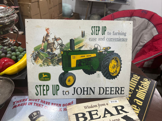 (389) Step Up To John Deere 730 Diesel Metal Sign Aprox. 12"x16"