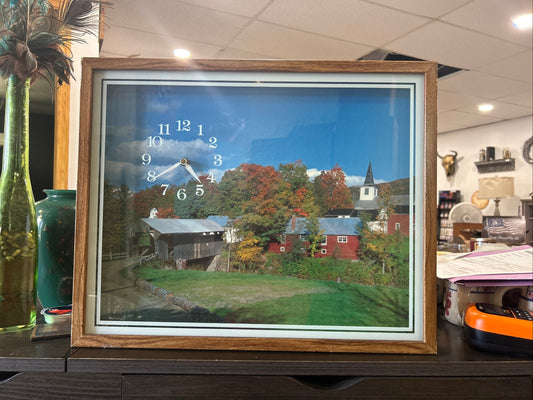 (464) Covered bridge clock