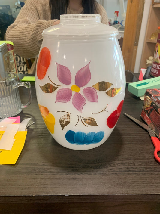 (1188) flower cookie jar