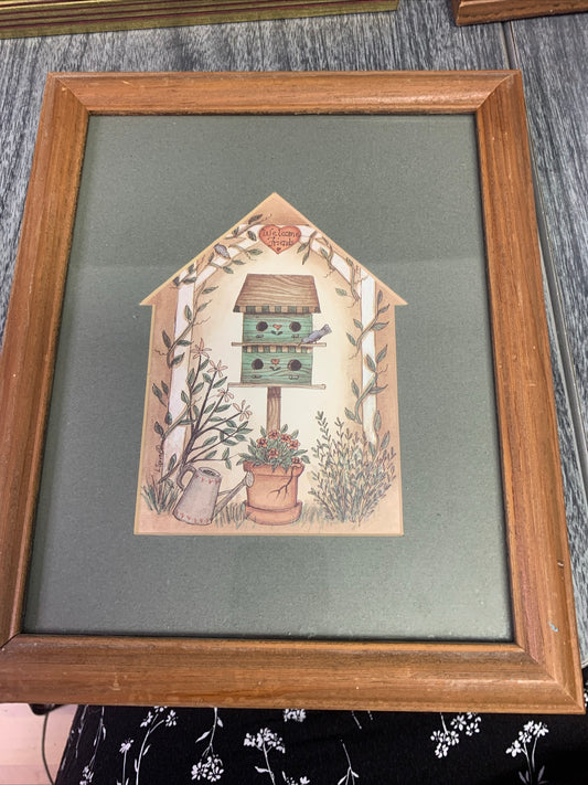 (2060) welcome friends bird house painting