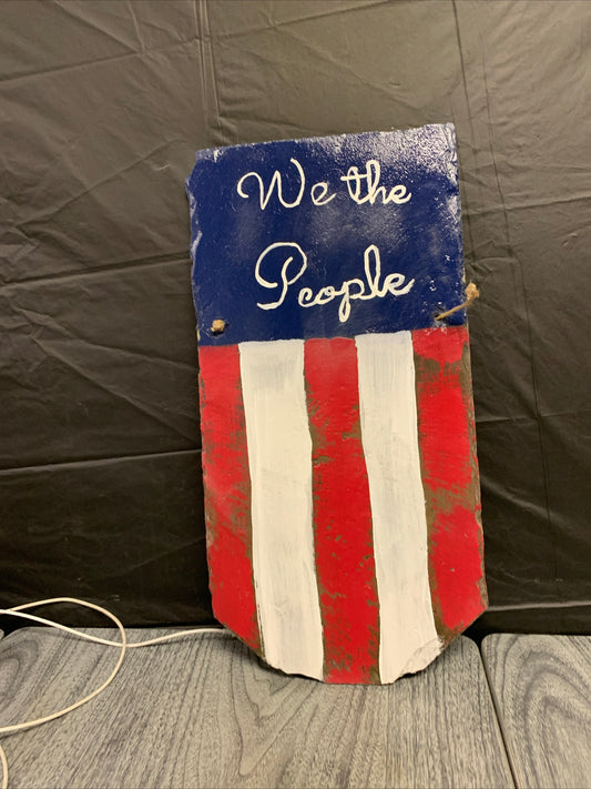 (2064) we the people flag hanging slab